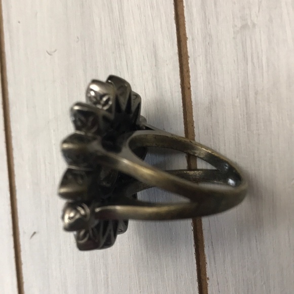 Fossil Sunflower Ring 7.5 Rhinestones Chunky Fun - Picture 12 of 13